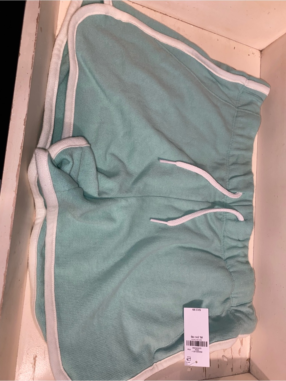 Old Navy Mint Green Girls Athletic Shorts with White Trim